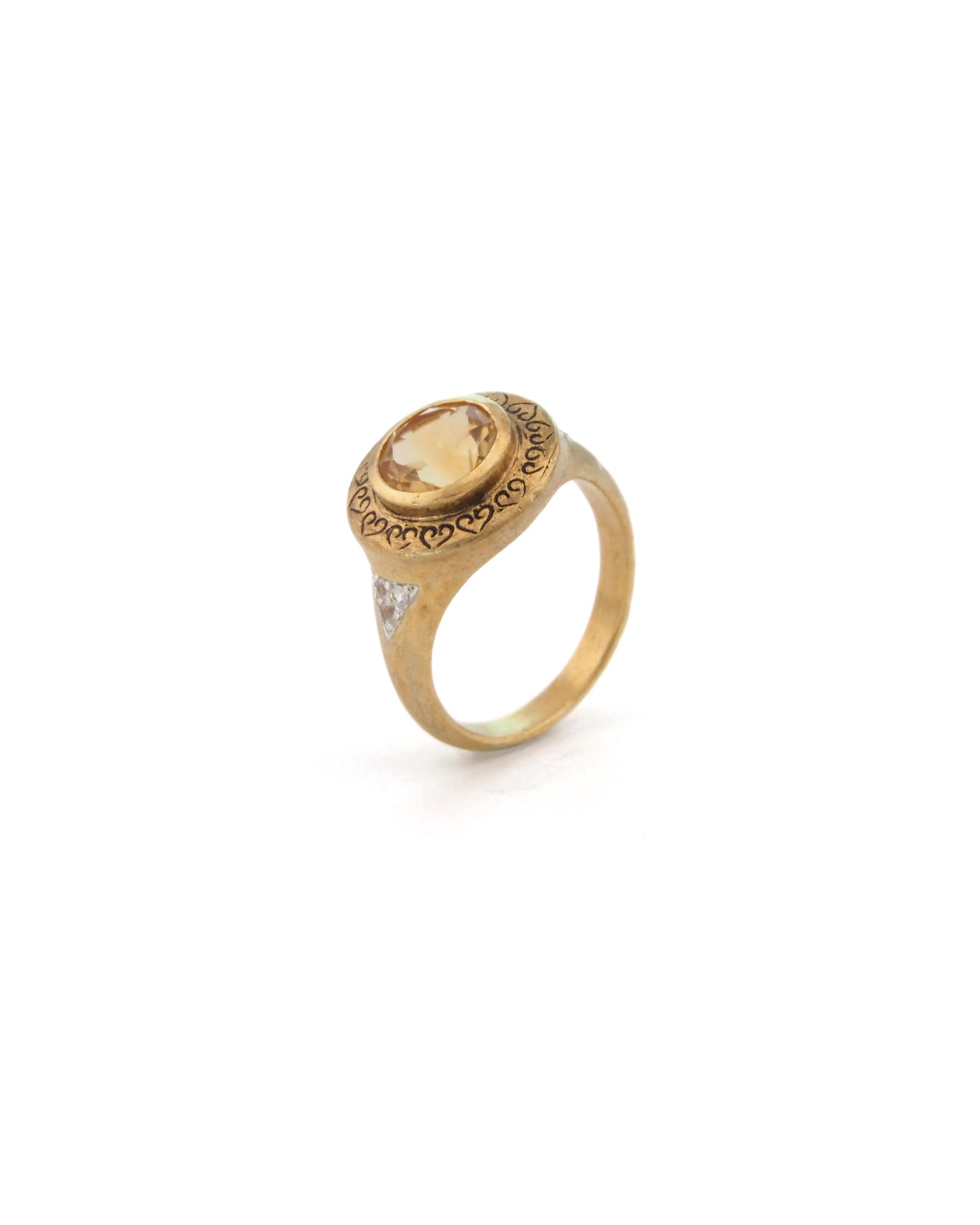 Silver Ring with Golden Plating Yello Sapphire